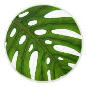 Monstera Leaf Ceramic Knob Keramische Knop (Voorkant)