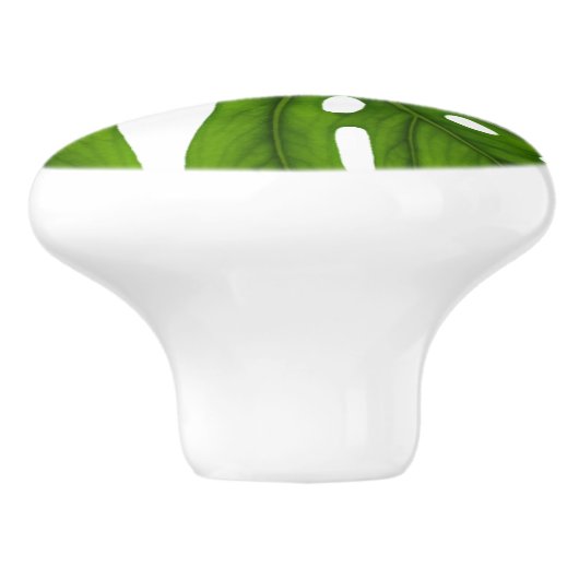 Monstera Leaf Ceramic Knob Keramische Knop (Zijkant)