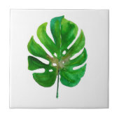 Monstera Leaf Ceramic Tile Tegeltje (Voorkant)
