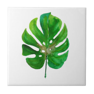 Monstera Leaf Ceramic Tile Tegeltje