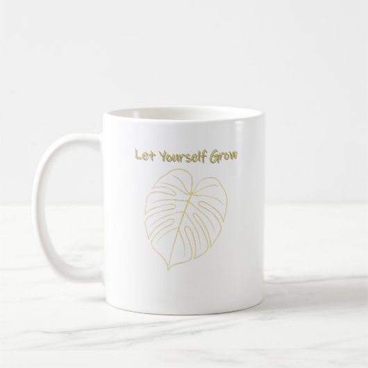 Monstera Leaf Design. Let Yourself Grow Koffiemok (Links)