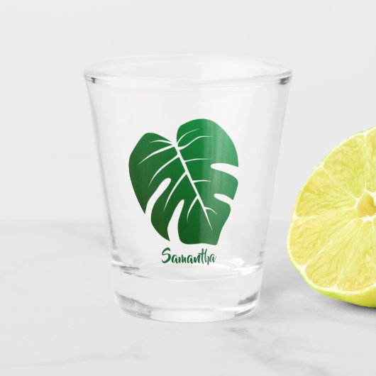 Monstera Leaf Design Shot Glass Shot Glas (Voorkant)