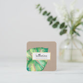 MONSTERA LEAF eco beschilderd modern waterverf kra Vierkante Visitekaartje (Staand voorkant)