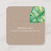 MONSTERA LEAF eco beschilderd modern waterverf kra Vierkante Visitekaartje (Achterkant)