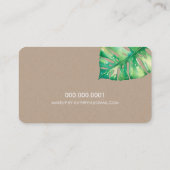 MONSTERA LEAF eco beschilderd modern waterverf kra Visitekaartje (Achterkant)