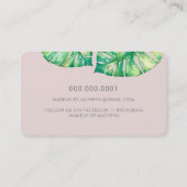 MONSTERA LEAF eco beschilderd modern waterverf roz Visitekaartje (Achterkant)