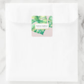 MONSTERA LEAF eco bloemenstijlvolle illustratie Vierkante Sticker (Tas)