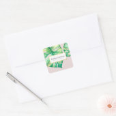 MONSTERA LEAF eco bloemenstijlvolle illustratie Vierkante Sticker (Envelop)