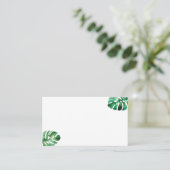 Monstera Leaf Flat Place Card Plaatskaartje (Staand voorkant)