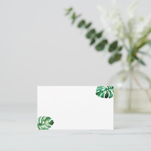 Monstera Leaf Flat Place Card Plaatskaartje (Staand voorkant)