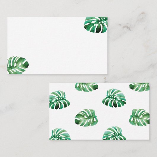 Monstera Leaf Flat Place Card Plaatskaartje (Voorkant / Achterkant)