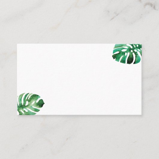 Monstera Leaf Flat Place Card Plaatskaartje (Voorkant)