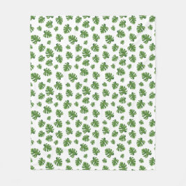 Monstera Leaf Fleece Blanket Deken