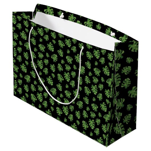 Monstera Leaf Gift Bag Groot Cadeauzakje (Achterkant Gekanteld)