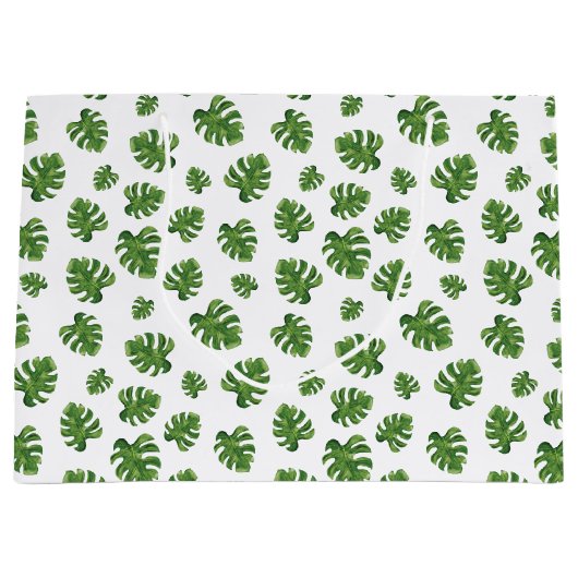 Monstera Leaf Gift Bag Groot Cadeauzakje (Voorkant)