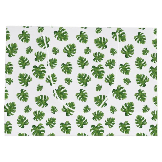 Monstera Leaf Gift Bag Groot Cadeauzakje (Achterkant)