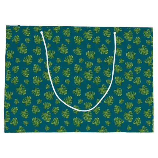Monstera Leaf Gift Bag Groot Cadeauzakje (Achterkant)