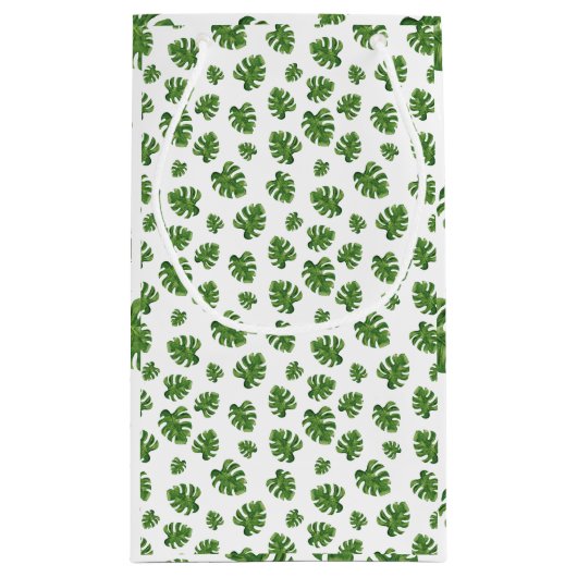 Monstera Leaf Gift Bag Klein Cadeauzakje (Achterkant)