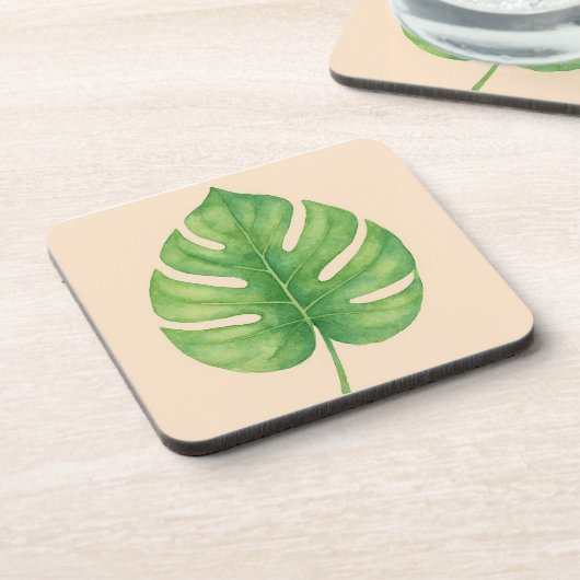 Monstera Leaf Gold Design.  Bier Onderzetter (Linkerzijde)