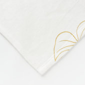 Monstera Leaf Gold Design.  Fleece Deken (Hoek)