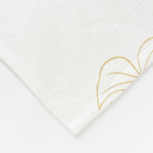 Monstera Leaf Gold Design.  Fleece Deken (Hoek)