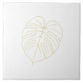 Monstera Leaf Gold Design. Tegeltje (Voorkant)