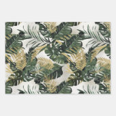 Monstera Leaf & Gold Majesty Palm Leaf Greenery Inpakpapier Vel (Voorkant 2)