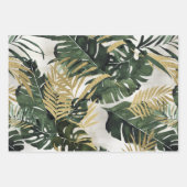 Monstera Leaf & Gold Majesty Palm Leaf Greenery Inpakpapier Vel (Voorkant)