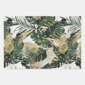 Monstera Leaf & Gold Majesty Palm Leaf Greenery Inpakpapier Vel (Voorkant 3)