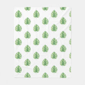 Monstera Leaf Green Design. Fleece Deken (Voorkant)