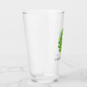 Monstera Leaf Green Navy Modern Party Glas (Rechts)