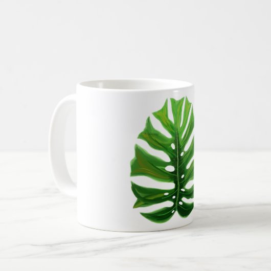 Monstera Leaf Koffiemok (Voorkant links)