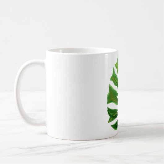Monstera Leaf Koffiemok (Links)