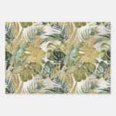 Monstera Leaf Majesty & Gold Tropical Palms Inpakpapier Vel (Voorkant 2)