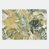 Monstera Leaf Majesty & Gold Tropical Palms Inpakpapier Vel (Voorkant)