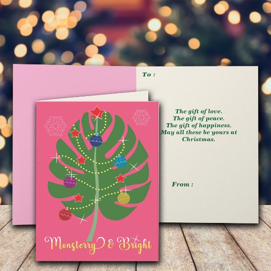 Monstera Leaf Monsterry & Bright Plant Lover Kaart