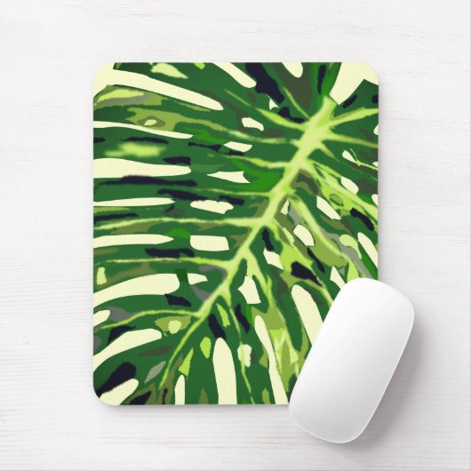 Monstera Leaf Muismat Uw kleuren (Met muis)