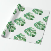 Monstera Leaf Pattern Cadeaupapier (Uitgerold)