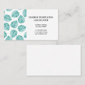 Monstera Leaf Pattern Element Visitekaartje (Voorkant / Achterkant)