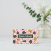 Monstera Leaf Pattern | Geometrisch | WATERVERF Afsprakenkaartje (Staand voorkant)