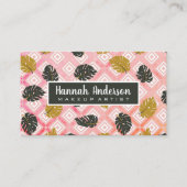 Monstera Leaf Pattern | Geometrisch | WATERVERF Afsprakenkaartje (Voorkant)