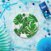 Monstera leaf pattern on paper party plate papieren bordje (Feest)