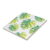 Monstera Leaf Pattern Tropical Green Summer Tegeltje (Zijkant)