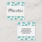 Monstera Leaf Pattern Vierkante Visitekaartje (Voorkant / Achterkant)