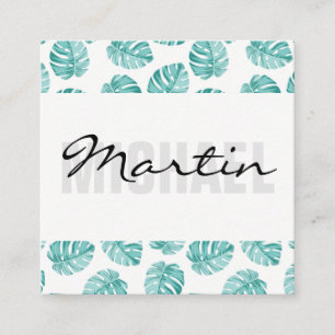 Monstera Leaf Pattern Vierkante Visitekaartje