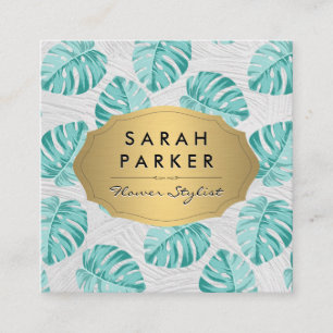 Monstera Leaf Pattern Vierkante Visitekaartje