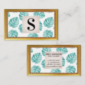 Monstera Leaf Pattern Visitekaartje (Voorkant / Achterkant)