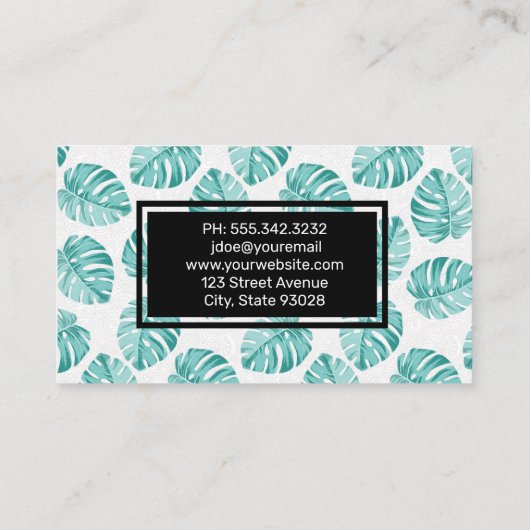 Monstera Leaf Pattern Visitekaartje (Achterkant)