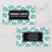 Monstera Leaf Pattern Visitekaartje (Voorkant / Achterkant)