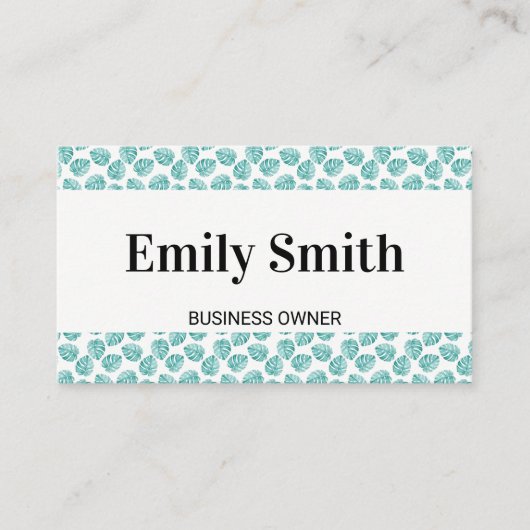 Monstera Leaf Pattern Visitekaartje (Voorkant)